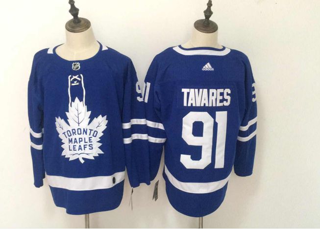 Men Toronto Maple Leafs 91 Tavares Blue Adidas Hockey Stitched NHL Jerseys